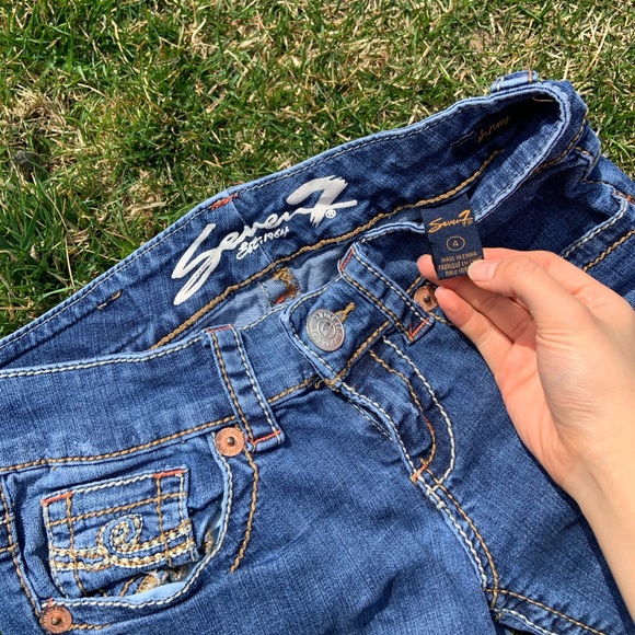 SEVEN 7 Blue Denim Low-Rise Skinny Jeans - Picture 4 of 4